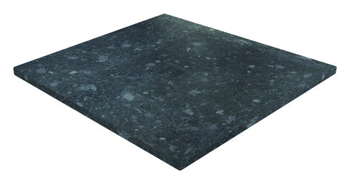 Receveur de douche résine de synthèse Nola Terrazzo Noir 80x80